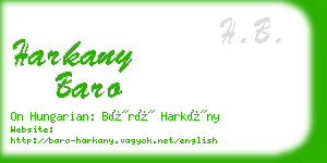 harkany baro business card
